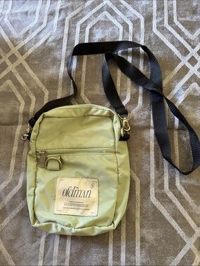 Boohoo Mens Sage Green Crossbody Bag with Black Strap